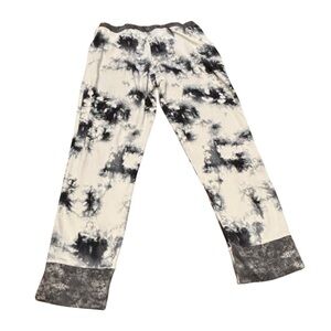Tie-Dye Lounge Pants follow me size XL gray and white cozy soft stretchy